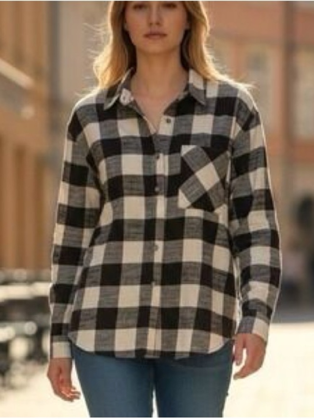 Scotch & Soda Amsterdam Oversized Buffalo Plaid Button-Down Shirt Women’s XL